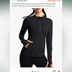 YYV Women's Workout Running Jackets Slim Fit Athletic Yoga Jacket Women Zip Up